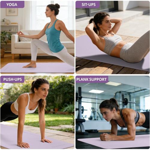 Gruper Yoga Mat Non Slip, Anti-Tear Workout Mat with Carrying Strap and Bag