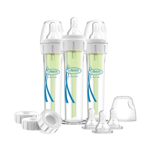 Dr. Brown's Accufeed Anti-Colic Baby Bottle with Preemie Nipple - 60cc - 3pk