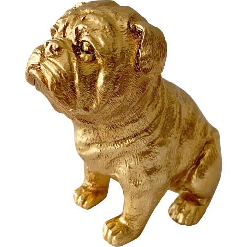 Golden Dog Statue, Animal Figurine Home Decor, Dog Sculpture for Home Office Desktop Bookshelf