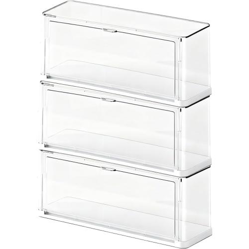 BOHOIDEE Clear Display Case for Figures, Acrylic Storage Organizers Box with Magnetic Door, Dustproof Showcase for Collectibles Action Figure(1Pack, Medium)