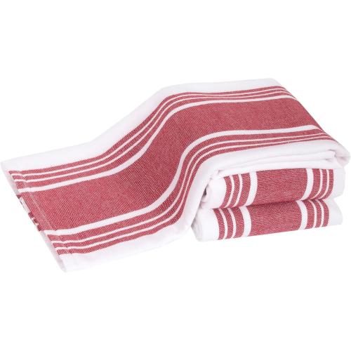 All-Clad Dual-Purpose Kitchen Towels: Highly Absorbent - 100% Cotton, 17x30 Dish Towels for Cleaning & Drying Dishes & Glassware, 3-Pack, Chili