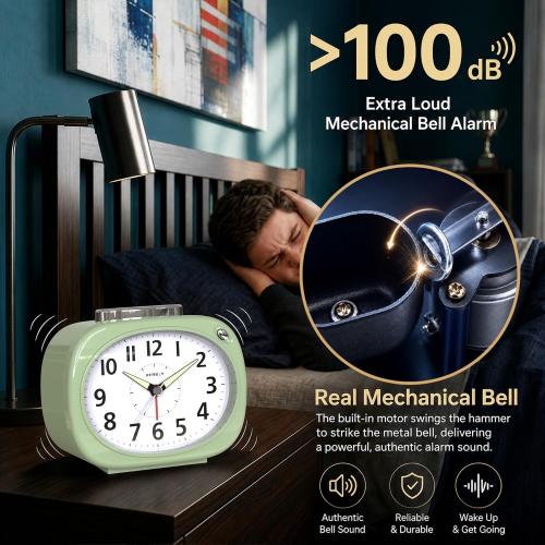 AYRELY® 4.5 Loud Analog Alarm Clock for Heavy Sleepers, 100 dB Alarm Sound