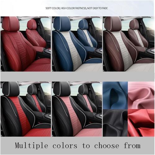 Custom Luxury Car Seat Covers Compatible with Mondeo Mk4 Ranger Mustang Explorer Focus 2 3 Fiesta Kuga Fusion Auto Interior Accessories(Full Set- maroon)