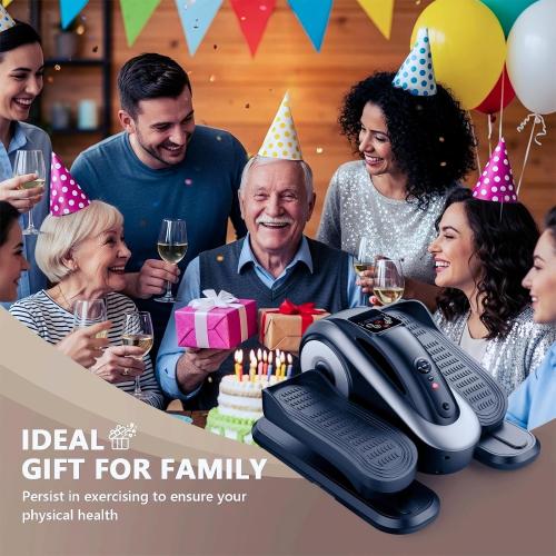 LVPIMAN Under Desk Elliptical Machine,Electric Leg Exerciser for Seniors,12 Adjustable Speeds&12 Modes with Remote Control,Elastic Rope,Manual&Auto Mode for Home Office