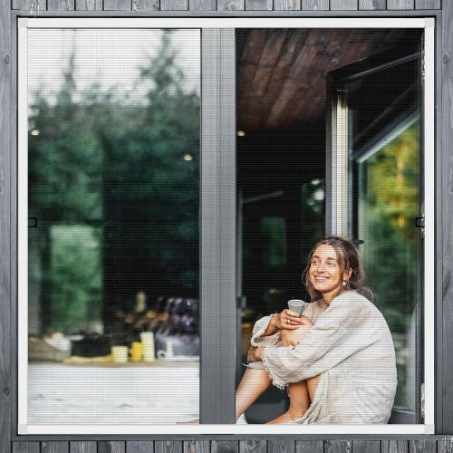 Augblinds DIY Aluminum Window Screen Frame Kit, 2 Sets, 46 in, White