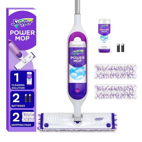Power Mop Tile, Laminate and Wood Floor Starter Kit (1-Power Mop, 2-Pads, Cleaning Solution and Batteries)