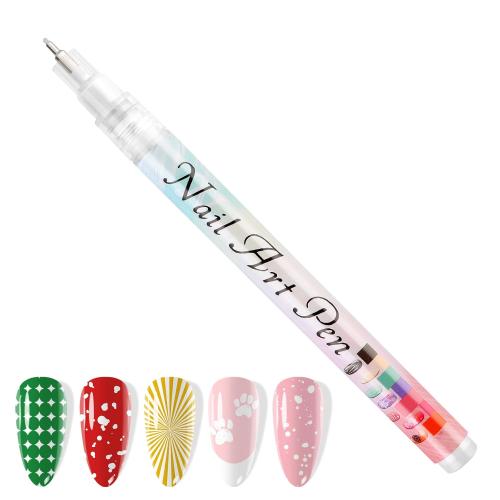 ??1 PCS White Nail Art Polish Pens, Kalolary 0.5mm Nail Art Markers Nail Point Graffiti Dotting Pen Drawing Painting Liner Brush for DIY Nail Art Beauty Adorn Manicure Tools