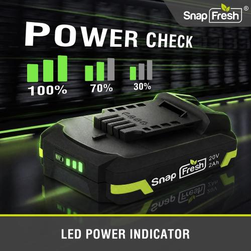 SnapFresh 20V 2.0Ah Battery (Not Compatible with Other Brands), BBT-DC20A