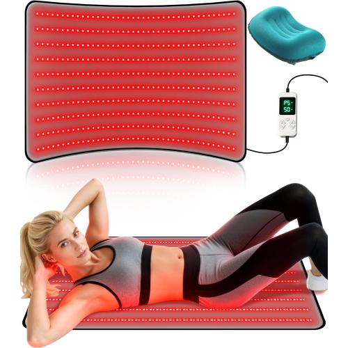 Red Light Therapy Mat for Body 38 x 23.6, 400 LEDs Dual 660nm & 850nm Infrared Medical-Grade TPU Pad for Back, Shoulder & Joint Relief, FSA & HSA Eligible