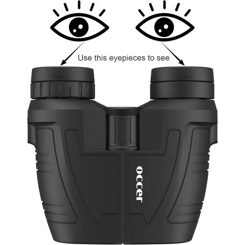 Occer 12x25 Compact Binoculars for Adults and Kids, Large Eyepiece Waterproof Binocular with Low Light Vision,High Powered Easy Focus Binoculars for Bird Watching,Outdoor Hunting,Travel,Sightseeing