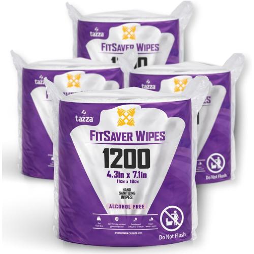 Tazza TAZZAWP1200 Wet Wipes - Bulk 4 x 1200 Ct, Durable Pre-Saturated Cleaning Gym Equip Wipes. 1 penny a wipe! (Pink)