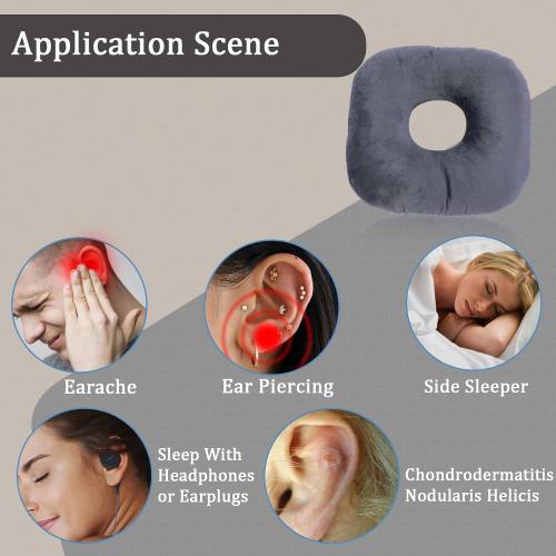 Ear Piercing Pillow for Side Sleepers with Ear Hole