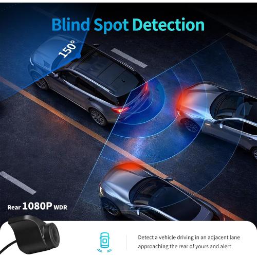 KCV 4K Rear Mirror Dash Cam for Ford F150 F250 F350 (2009-2025 with 16pin Auto dimming), Front 4K   Rear 1080P Camera, Integrated Replacement OEM Look, Plug & Play, Free 64GB Card