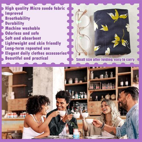 VOPHIA 2 Pack Adult Bib Dining Scarf for Women Microsuede Washable Reusable Food Clothing Protectors Dining Mouth Towel Scarf