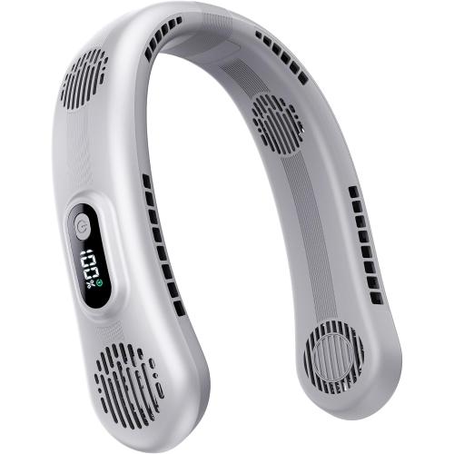 4-Motor Neck Fan, Cooling Neck Fan that Blow Cold Air, LED Display, 5200mAh