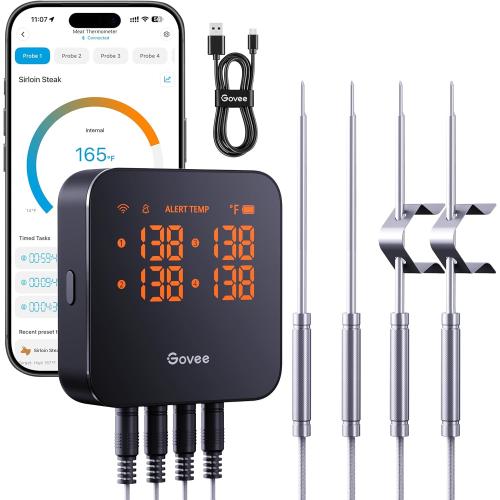 Govee WiFi Meat Thermometer Digital with 4 Probe, App Notification Alert