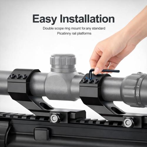 Gotical Mounts Offset Scope Rings for Picatinny Rail System, Flashlight Fixture, Bicycle Clamp, 30mm, 25.4mm, 1.18, 1Inch Diameter