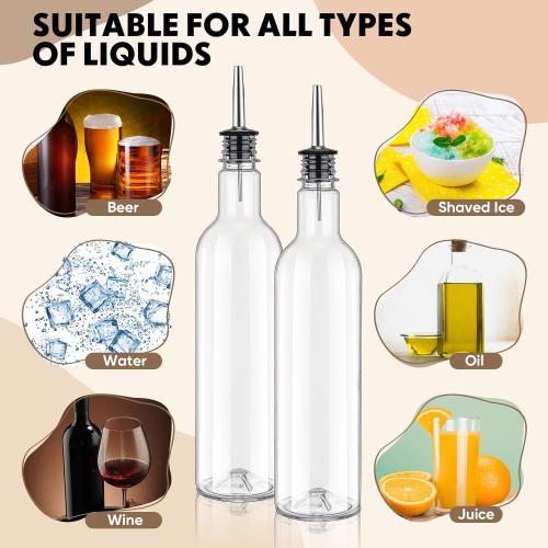 8 Pack 25 oz Syrup Bottle with Spout Pourer and Cap
