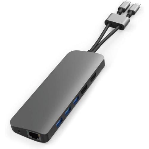 Docking Station, USB C Hub, TOTU 9 in 1 Triple Display Docking Station with Collage Display Mode, Dual 4K HDMI, VGA, 100W PD, 3 USB 3.0 and TF/SD Card Reader for MacBook Pro Air and Type-C Laptops