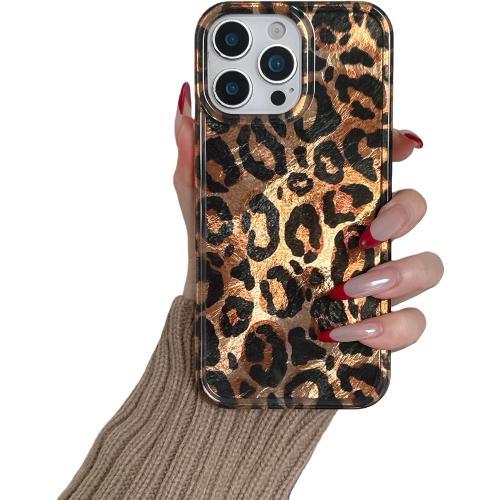 for iPhone 16 Pro Max Glitter Leopard Print Phone Case