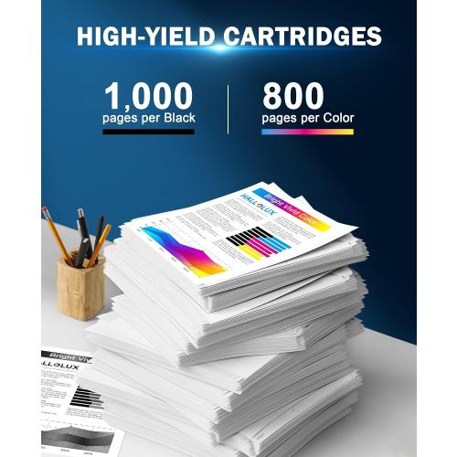 923e 923XL 8130e Ink Cartridges with Chip Replacement for HP 923XL Ink Cartridges Combo Pack for OfficeJet Pro 8130e 8135e 8139e 8138e 8122e 8120 8124e 8125e 8130 8132e 8134e (4 Pack, 6C3Y6LN)