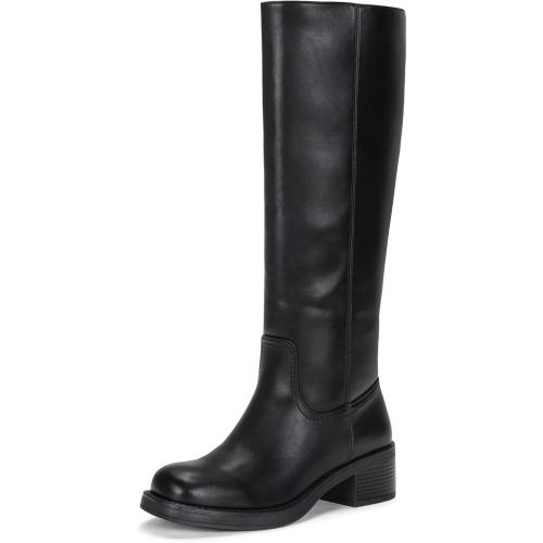 Size 8 Vepose Women's Square Toe Knee High Chunky Heel Tall Boots Side Zipper