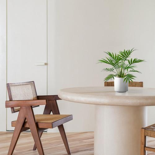 Artificial Palm Tree Plant, Potted Artificial Plant for Home Office Decoration, 12 Tall, Ships in White Ceramic Planter