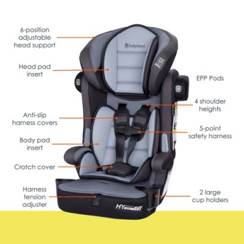 Baby Trend Hybrid SI 3-in-1 Combination Booster Seat with Side Impact Protection - Madrid Black