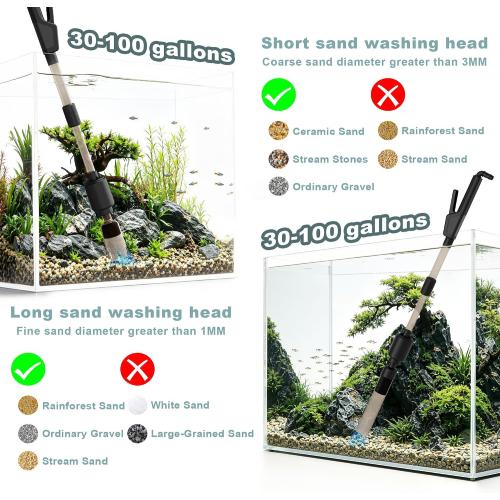 30-100 Gal Fish Tank Cleaner Vacuum Aquarium Vacuum Gravel Cleaner Electric
