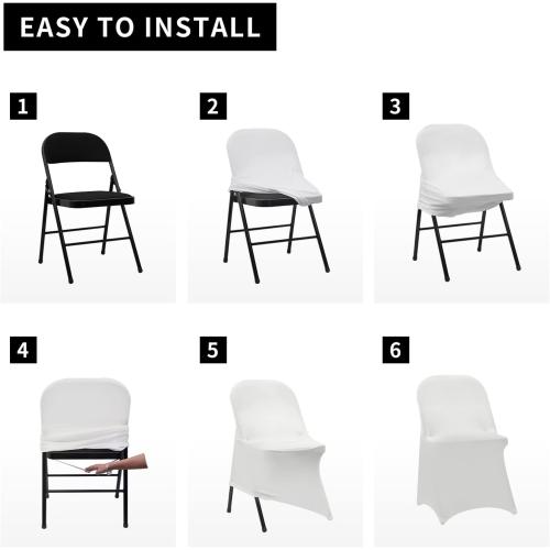 HAINARverS Folding Chair Covers for Wedding, 10PCS White