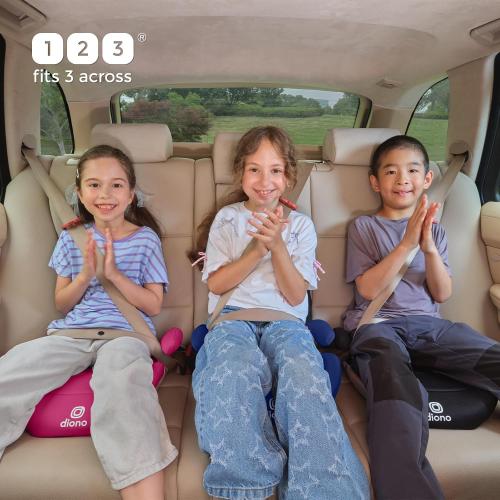 Diono Solana Lite Backless Booster Car Seat Pack of 2, Lightweight & Portable for Travel, Machine Washable Covers, 40-100 lbs, Blue Surge