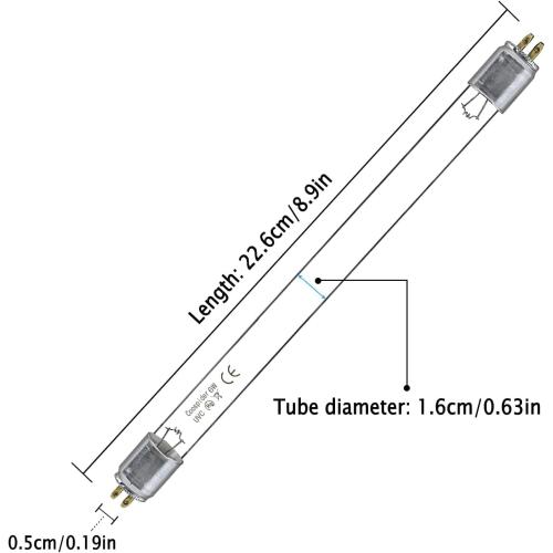 COOSPIDER 6W UV Light Ozone Free,253.7nm Sanitizer Lamp with 3 Time Gear, UVC Lamp for Shoes/Closet/Cabinet/Bathroom 110V CTUV-6