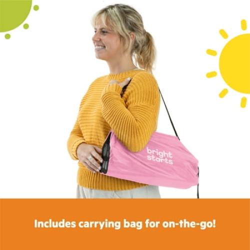 Bright Starts Pop ‘N Sit Portable Booster Seat, Pink, 6  Months