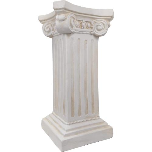 24'' High Classical Greek Roman Ionic Order Column in Antique Stone Finish for Indoor Outdoor Garden Decor or Plants and Statues Pedestal Pillar Stand White…