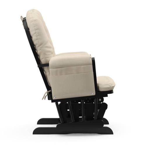 Hoop Black with Beige Cushion Glider and Ottoman Set
