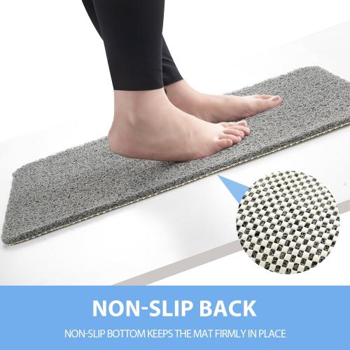 Hargiis Non-Slip Bathtub Mat, Anti Slip Shower Mat, Fast Drying Bathtub Mats, Foot Scrubber Mat, Anti Slip Mat for Tub, Floor, Bathroom, Kitchen, Home, Hotel (Grey 36×24)