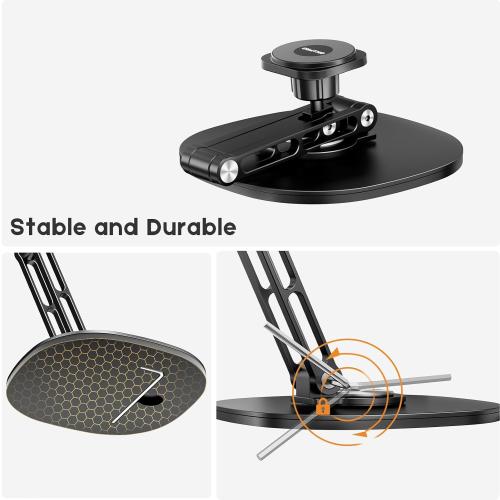 OHLPRO Universal Magnetic iPad Stand for Desk, Foldable Tablet Holder with 360° Rotation, Aluminum Desktop Mount for iPad/Tablet/Monitor up to 15.6, Office Desk Accessories Men/Women Gifts