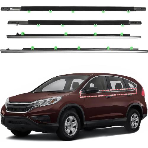 ItranMc Window Molding Trim for 2012-2016 Honda CRV/CR-V,Chrome Outer Door Weather Strip Window Seal Belt,Replace#72450-T0G-A01 72410-T0G-A01 72950-T0G-A01 72910-T0G-A01