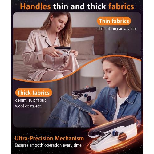 2026 Upgraded Handheld Sewing Machine 【Anti-Tangling・Tested 10000 】, Black