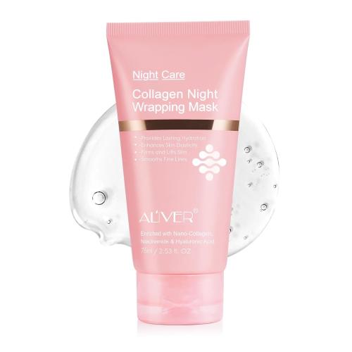 Collagen Overnight Wrapping Peel off Face Mask, Collagen Night Wrapping Mask, Elasticity & Hydration for Glass Skin, Reduce Fine Lines & Dullness, Anti-Aging Korean Skin Care