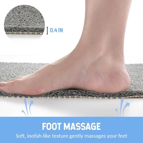 Hargiis Non-Slip Bathtub Mat, Anti Slip Shower Mat, Fast Drying Bathtub Mats, Foot Scrubber Mat, Anti Slip Mat for Tub, Floor, Bathroom, Kitchen, Home, Hotel (Grey 36×24)