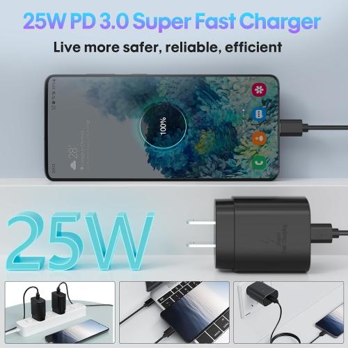 Type C Charger 25W Type C Super Fast Charging Block USB C Charger Cable
