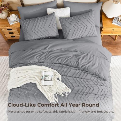 Litanika King Comforter Set with Sheets, 7 Pieces Boho Bed in a Bag