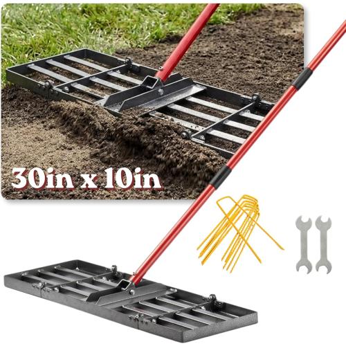 Zenhosit Lawn Leveling Rake - Lawn Leveler with  Adjustable Steel Handle,  Ground Plate for Yard, Grass, Level Soil, Dirt Ground or Golf Field