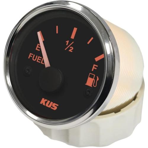 Kus Oil Fuel Level Gauge Meter Indicator 240-33ohm Signal for RV Touring Car Truck Trailer Boat with Backlight 12V 24V 52MM(2)
