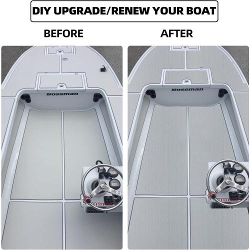 FOCEAN Boat Flooring EVA Foam Boat Decking Marine Flooring Brushed Texture Marine Mats for Jon Boats Bass Boat Kayak RV 94.5 x47.2/ 23.6/15.7