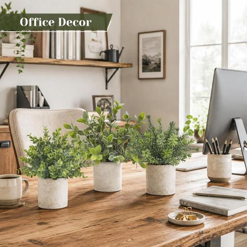 Der Rose 3 Pack Fake Plants Artificial Plants for Office Bathroom Decor