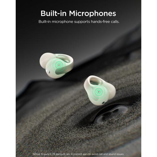 Open Ear Earbuds, Clip-On Design, Wireless Bluetooth 6.0 X7, White