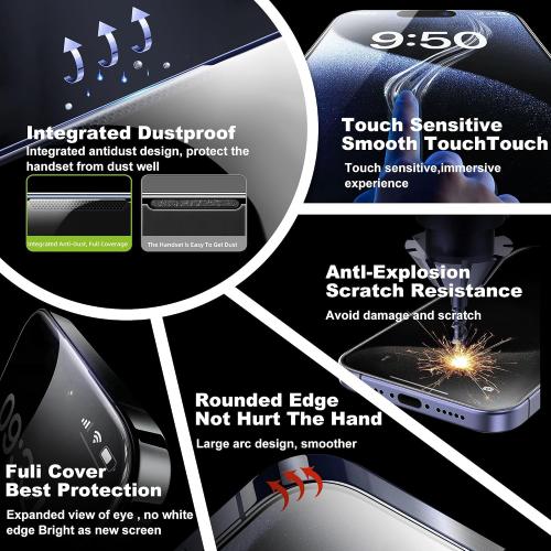 2‑Pack Matte 25° Privacy Screen Protector for iPhone 17 Pro Max