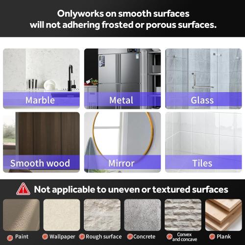 Shower Suction Razor Holder, Stainless Steel No-Drill Bathroom Hook